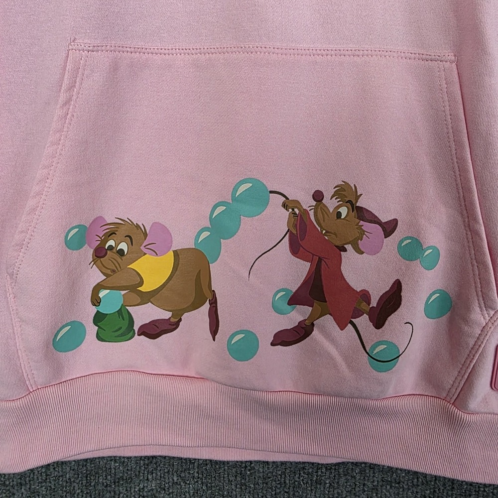 Disney Loungefly Cinderella Sweatshirt pink XL Gus RARE Pullover Hoodie park - Picture 4 of 12
